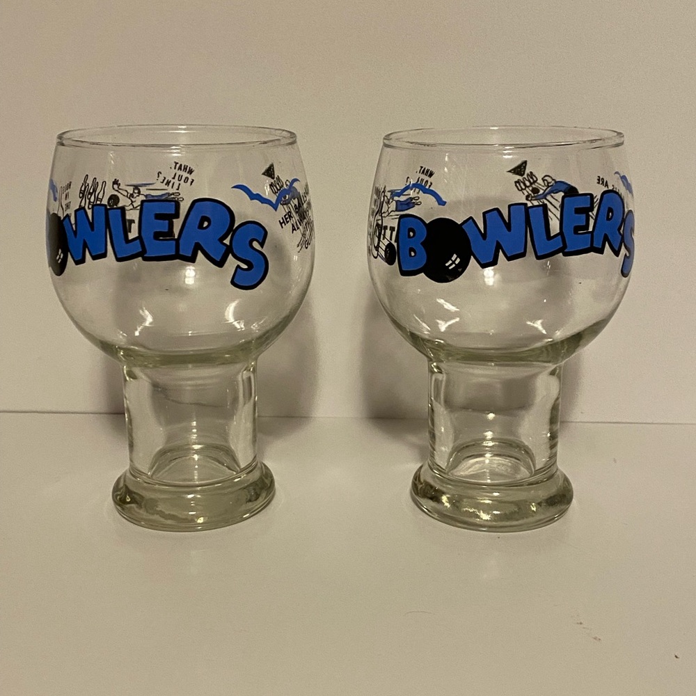 MCM Bowlers bar glasses. Set of 2